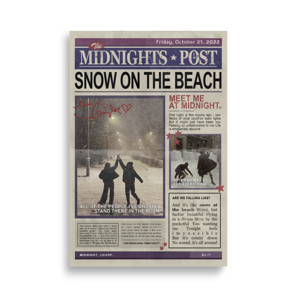 Snow On The Beach Poster Newspaper